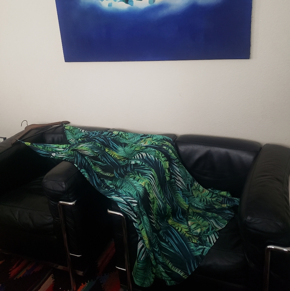 Fashion Nova Vacation Nights Tropical Maxi Dress in Green. - Picture 3 of 9